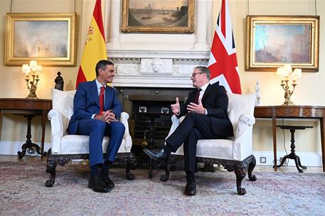 3/09/2025. Pedro Sánchez viaja al Reino Unido. El presidente del Gobierno, Pedro Sánchez, y el primer ministro del Reino Unido, Keir Starmer...