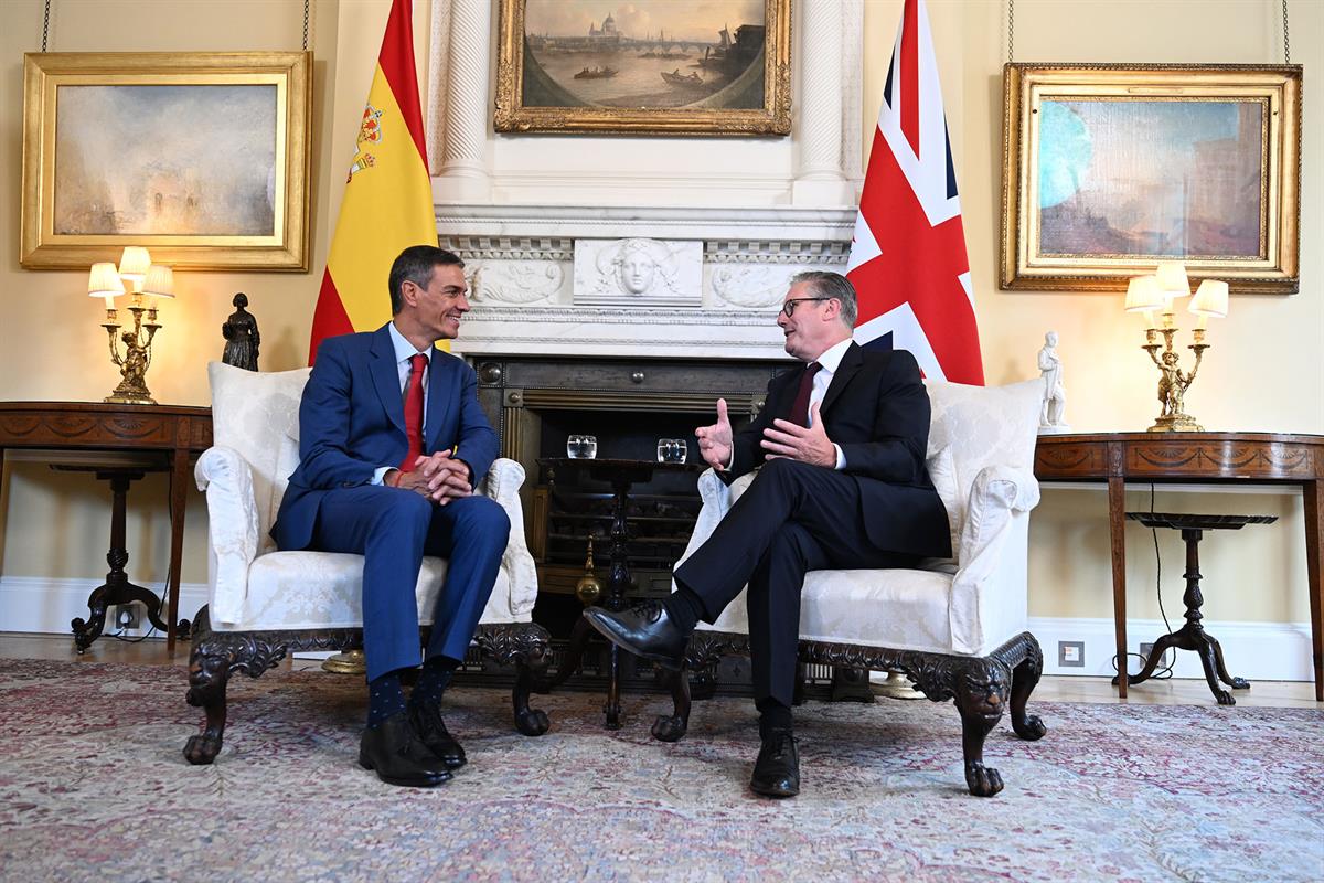 3/09/2025. Pedro Sánchez viaja al Reino Unido. El presidente del Gobierno, Pedro Sánchez, y el primer ministro del Reino Unido, Keir Starmer...