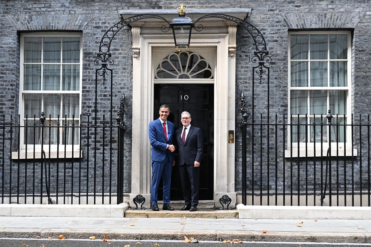 3/09/2025. Pedro Sánchez viaja al Reino Unido. El presidente del Gobierno, Pedro Sánchez, y el primer ministro del Reino Unido, Keir Starmer...