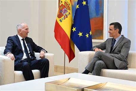 4/06/2025. Pedro S&#225;nchez se re&#250;ne con el presidente interino de Seat y Cupra. El presidente del Gobierno, Pedro S&#225;nchez, conversa con el pre...