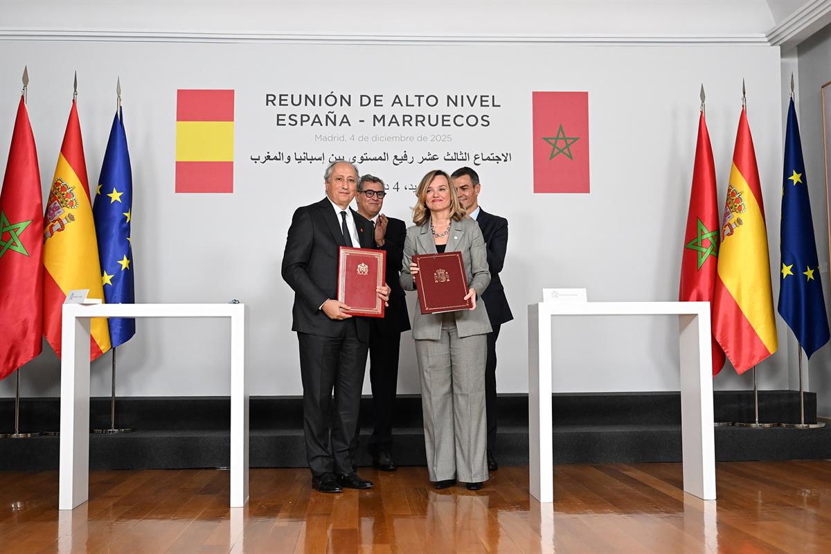 4/12/2025. XIII reunión de alto nivel España-Marruecos. La ministra de Educación, Formación Profesional y Deportes, Pilar Alegría, y el mini...