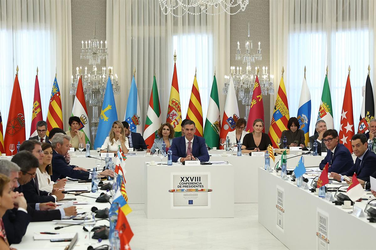 6/06/2025. Pedro Sánchez preside la XXVIII Conferencia de Presidentes Autonómicos. El presidente del Gobierno, Pedro Sánchez, en la sesión p...