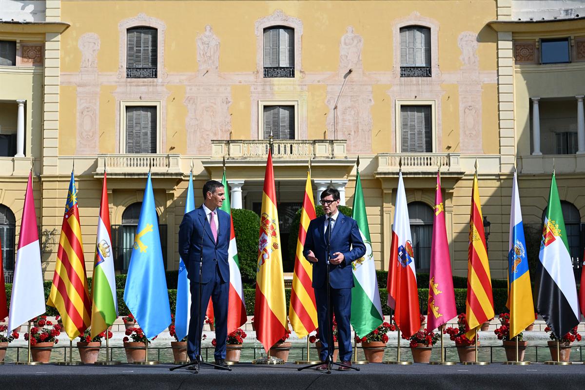 6/06/2025. Pedro Sánchez preside la XXVIII Conferencia de Presidentes Autonómicos. El presidente del Gobierno, Pedro Sánchez, y el president...