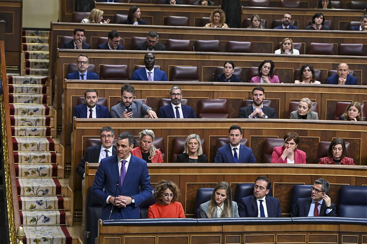 El presidente del Gobierno, durante la sesión de control al Ejecutivo en el Congreso de los Diputados