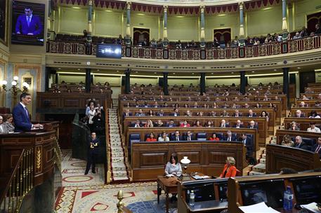 7/05/2025. Pedro S&#225;nchez comparece en el Congreso de los Diputados. El presidente del Gobierno, Pedro S&#225;nchez, durante su comparecencia a pe...