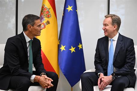 8/09/2025. Pedro Sánchez clausura el acto 'España, vanguardia de la industria verde'. El jefe del Ejecutivo, Pedro Sánchez, durante la clausura.