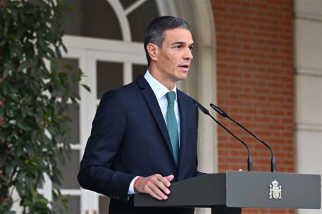 8/09/2025. Pedro Sánchez anuncia nuevas medidas contra el genocidio en Gaza. El jefe del Ejecutivo, Pedro Sánchez, en la declaración institu...
