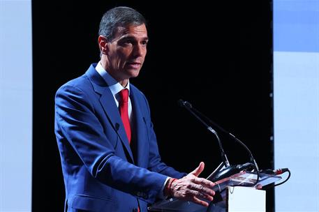 8/10/2025. Pedro Sánchez presenta la Estrategia España Turismo 2030. El presidente del Gobierno, Pedro Sánchez, durante su intervención en l...