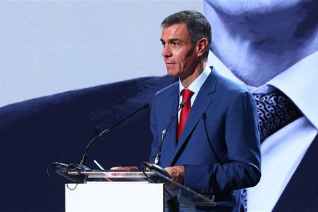 8/10/2025. Pedro Sánchez presenta la Estrategia España Turismo 2030. El presidente del Gobierno, Pedro Sánchez, durante su intervención en l...