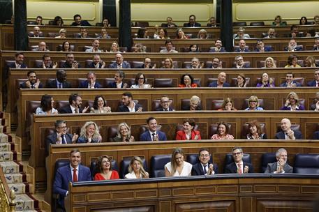 8/10/2025. Pedro Sánchez asiste a la sesión de control al Gobierno. El presidente del Gobierno, Pedro Sánchez, atiende a las preguntas de lo...