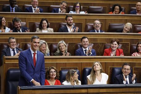 8/10/2025. Pedro Sánchez asiste a la sesión de control al Gobierno. El presidente del Gobierno, Pedro Sánchez, responde a las preguntas de l...