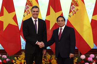 9/04/2025. Pedro Sánchez visits Vietnam. The President of the Government of Spain, Pedro Sánchez, and the Vietnamese Prime Minister Pham Minh Chinh