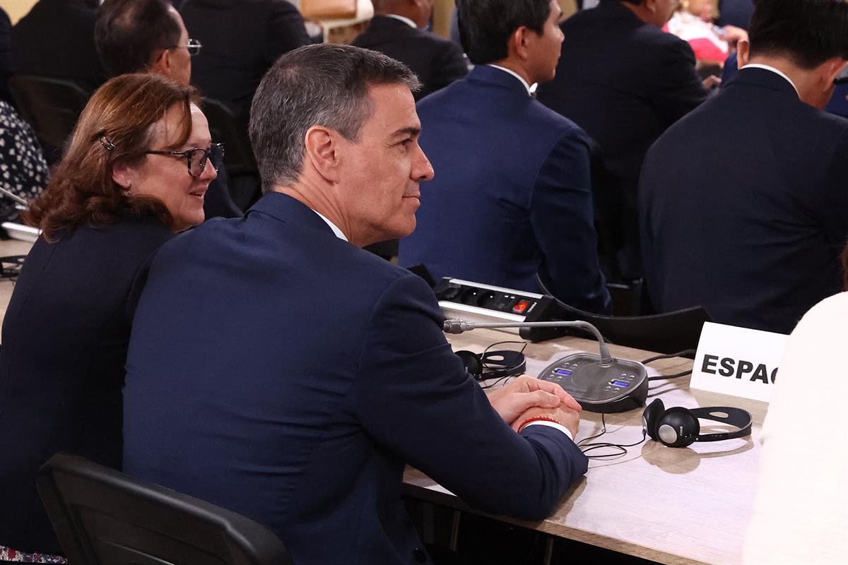 9/06/2025. Pedro Sánchez asiste a la Conferencia de las Naciones Unidas sobre los Océanos. El presidente del Gobierno, Pedro Sánchez, en la ...