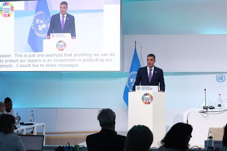 9/06/2025. Pedro Sánchez asiste a la Conferencia de las Naciones Unidas sobre los Océanos. El presidente del Gobierno, Pedro Sánchez, interv...