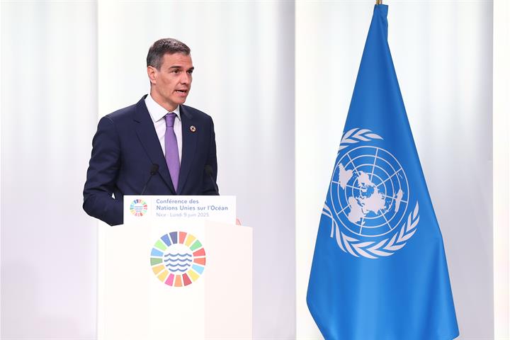 9/06/2025. Pedro Sánchez asiste a la Conferencia de las Naciones Unidas sobre los Océanos. El presidente del Gobierno, Pedro Sánchez, interv...