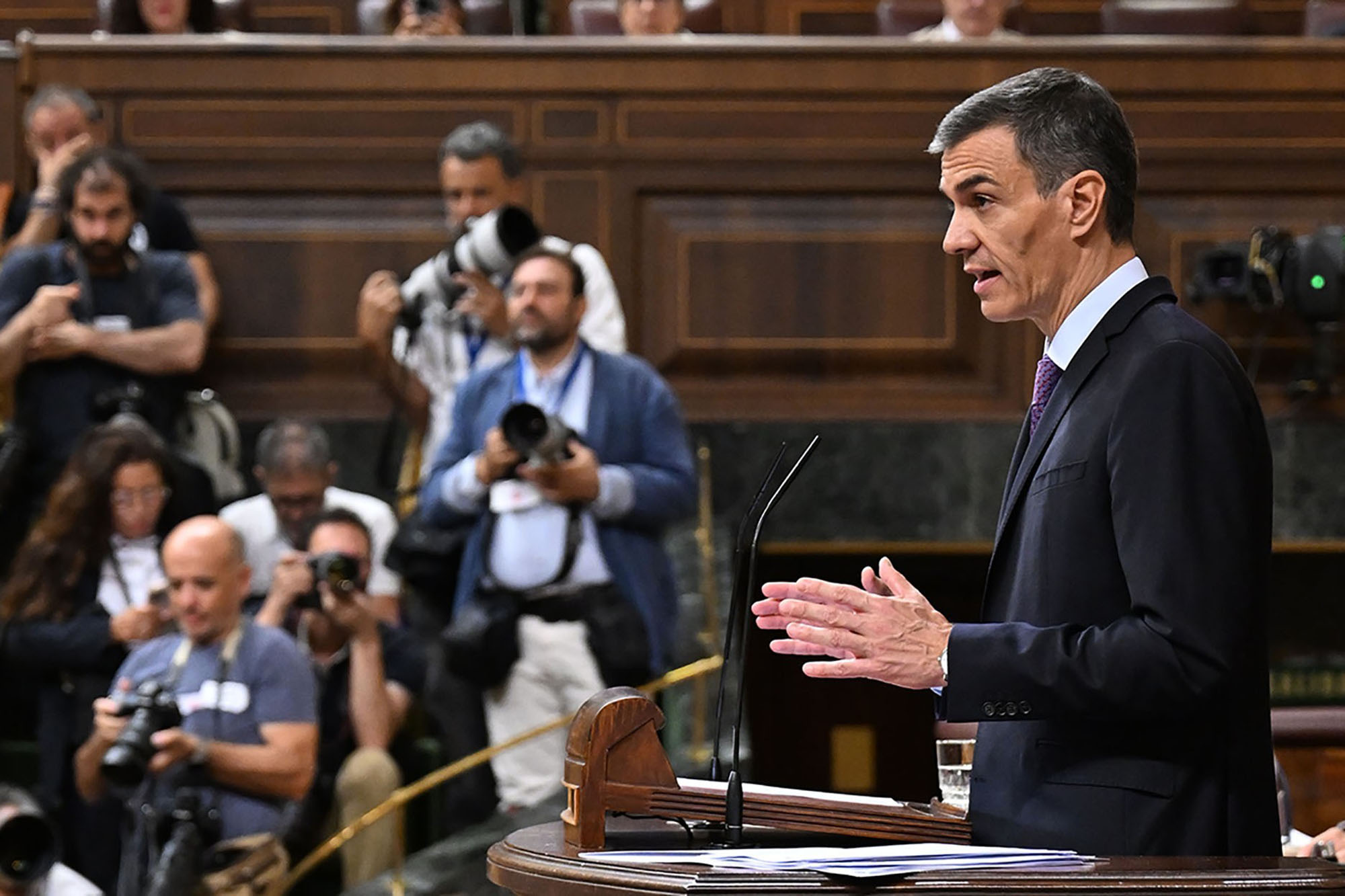 El presidente del Gobierno durante la comparecencia