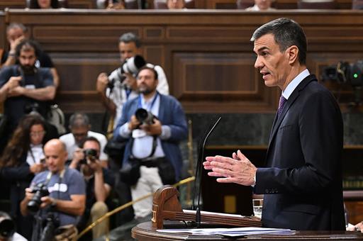 El presidente del Gobierno durante la comparecencia en el Congreso