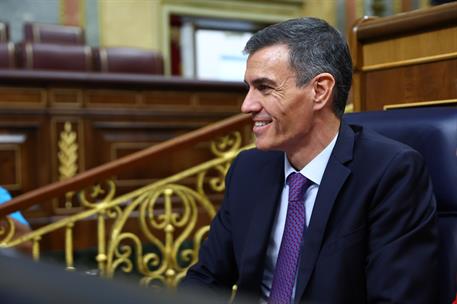 9/07/2025. Comparecencia del presidente del Gobierno sobre política internacional. El presidente del Gobierno, Pedro Sánchez, durante la ses...