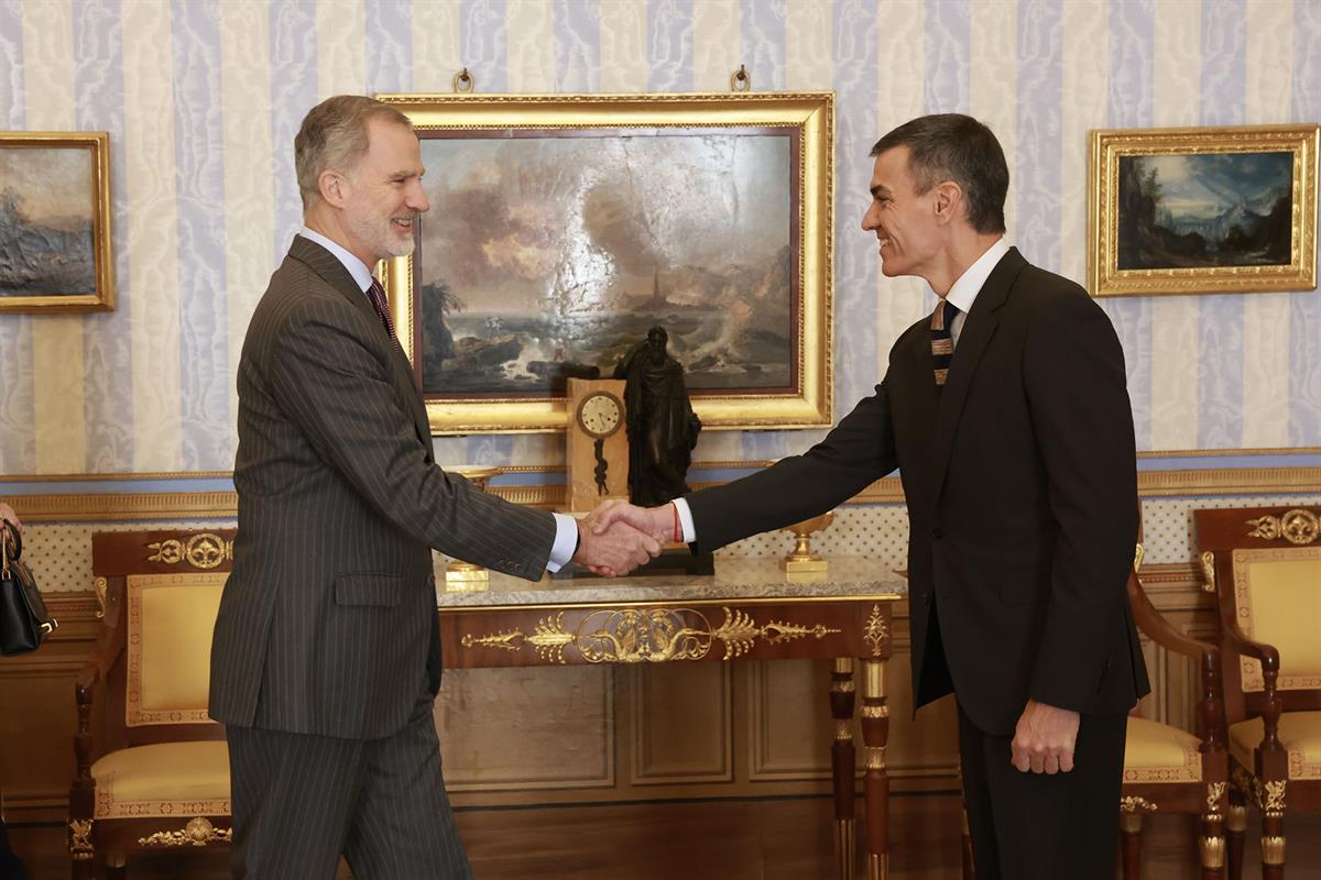 9/12/2025. Sánchez interviene en la reunión del Patronato del Instituto Cervantes. El rey Felipe VI y el presidente del Gobierno, Pedro Sánc...