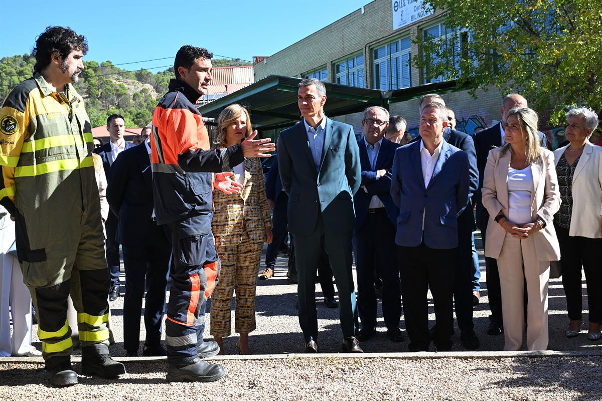 11/09/2025. Pedro Sánchez presenta el Plan de Formación ante Emergencias para centros escolares. La ministra de Educación, Formación Profesi...