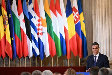 12/06/2025. 40&#186; aniversario de la adhesi&#243;n de Espa&#241;a a las Comunidades Europeas. El presidente del Gobierno, Pedro S&#225;nchez, durante su inter...