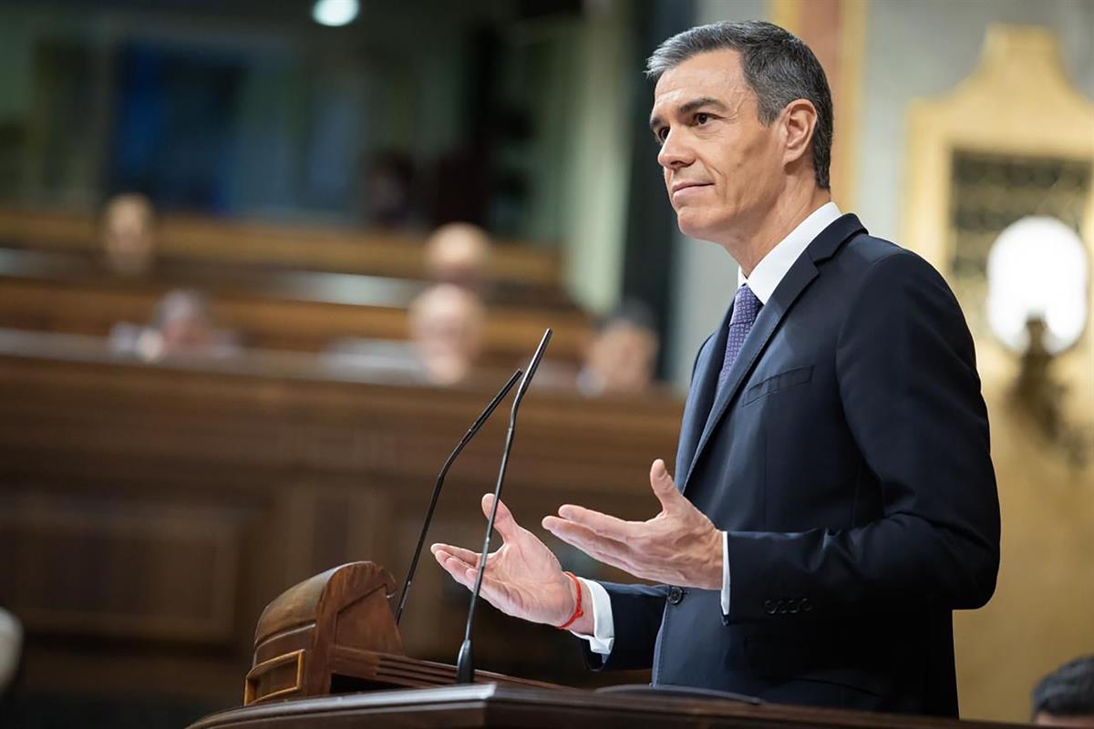 12/11/2025. Comparecencia de Pedro Sánchez en el Congreso de los Diputados. El presidente del Gobierno, Pedro Sánchez, durante su comparecencia