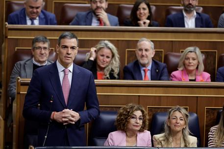 14/05/2025. Pedro S&#225;nchez asiste a la sesi&#243;n de control al Gobierno. El presidente del Gobierno, Pedro S&#225;nchez, durante su intervenci&#243;n en l...