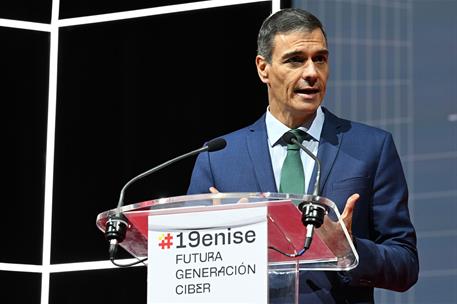 16/10/2025. Pedro Sánchez clausura el Encuentro Internacional de Seguridad de la Información. El presidente del Gobierno, Pedro Sánchez, dur...