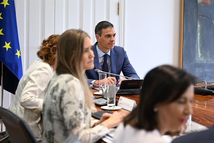 17/06/2025. Pedro Sánchez preside la reunión del Consejo de Seguridad Nacional. El presidente del Gobierno, Pedro Sánchez, durante la reunió...