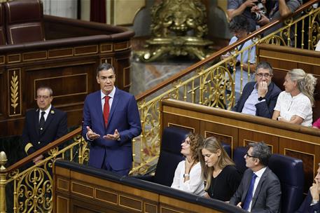 17/09/2025. Pedro Sánchez asiste a la sesión de control al Gobierno. El presidente del Gobierno, Pedro Sánchez, en el hemiciclo.