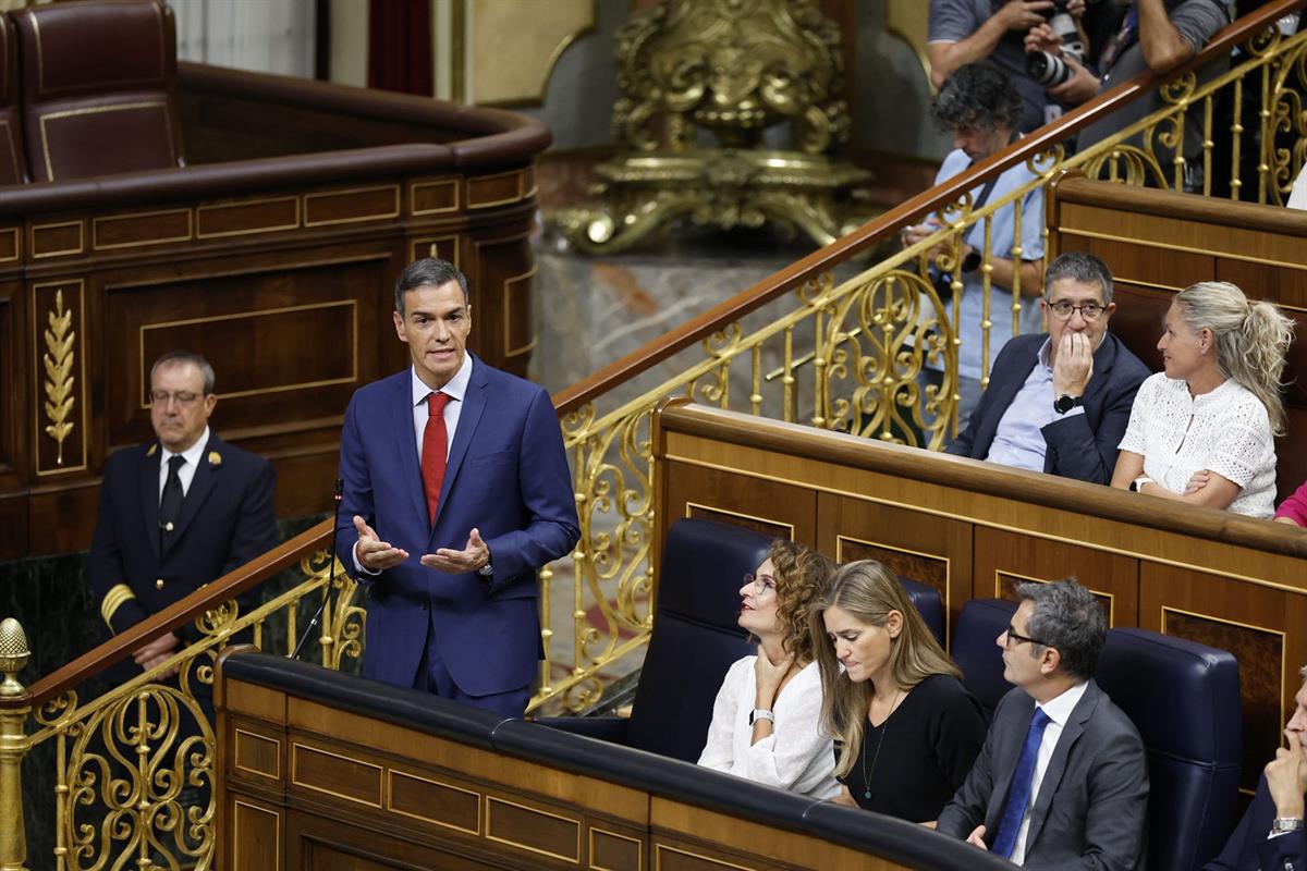 17/09/2025. Pedro Sánchez asiste a la sesión de control al Gobierno. El presidente del Gobierno, Pedro Sánchez, en el hemiciclo.