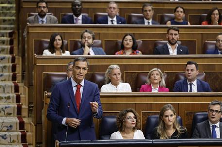 17/09/2025. Pedro Sánchez asiste a la sesión de control al Gobierno. El presidente del Gobierno, Pedro Sánchez, responde a las preguntas de ...