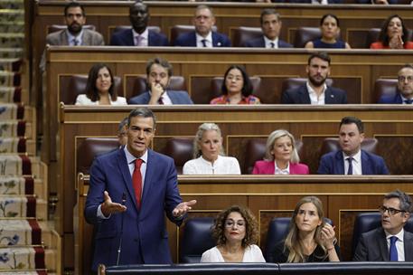 17/09/2025. Pedro Sánchez asiste a la sesión de control al Gobierno. El presidente del Gobierno, Pedro Sánchez, durante su intervención en l...