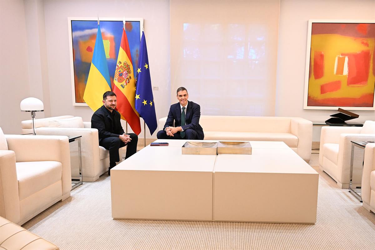 18/11/2025. El presidente del Gobierno recibe al presidente Zelenski. El presidente del Gobierno, Pedro Sánchez, durante su reunión con el p...