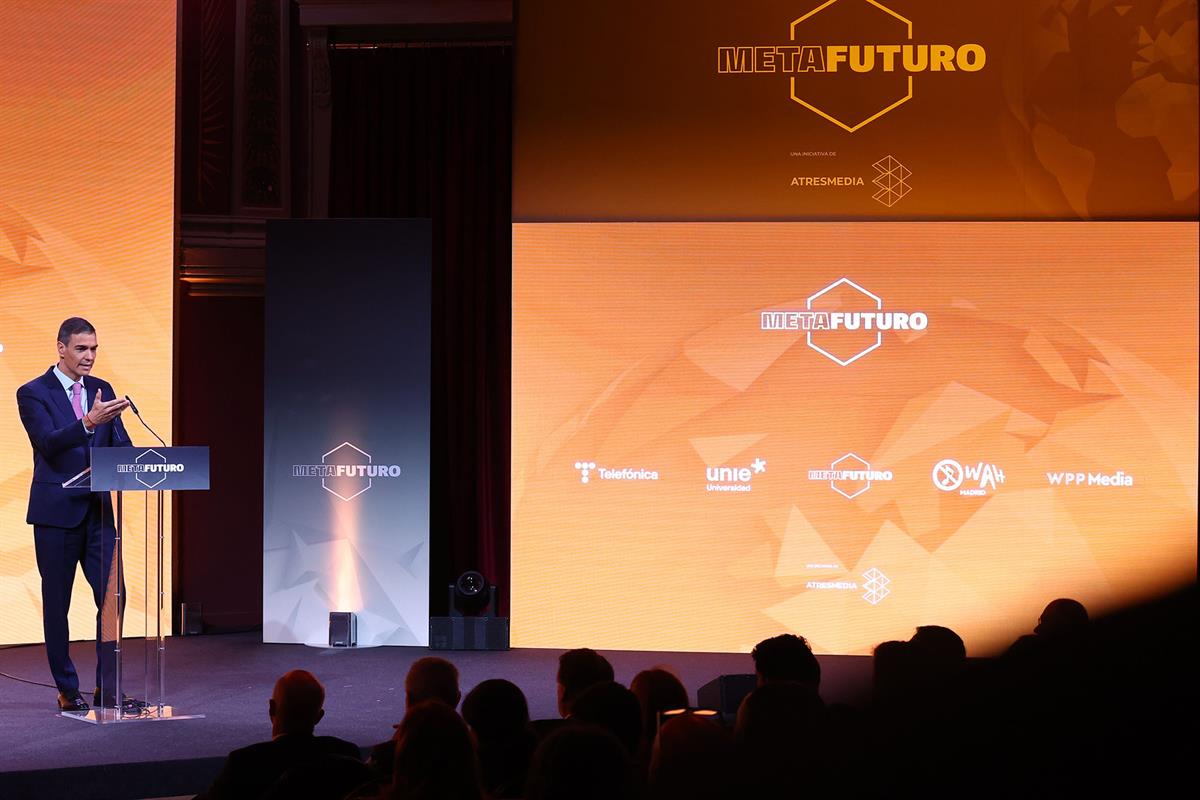 19/11/2025. Pedro Sánchez participa en la IV edición del foro 'Metafuturo'. El líder del Ejecutivo, Pedro Sánchez, se dirige al público en s...