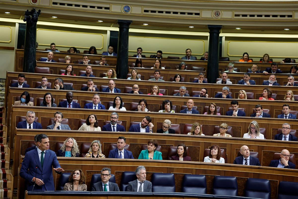 21/05/2025. Pedro Sánchez asiste a la sesión de control al Gobierno. El presidente del Gobierno, Pedro Sánchez, contesta a las preguntas de ...
