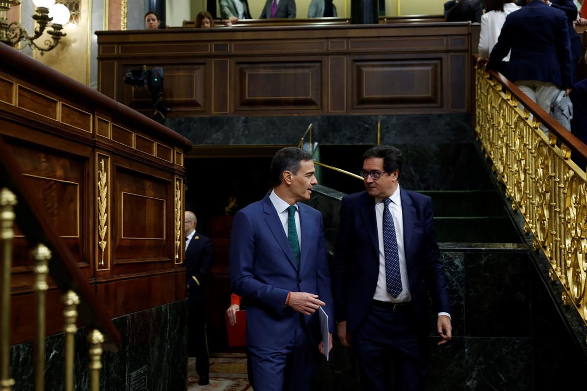 21/05/2025. Pedro Sánchez asiste a la sesión de control al Gobierno. El presidente del Gobierno, Pedro Sánchez, junto al ministro para la Tr...