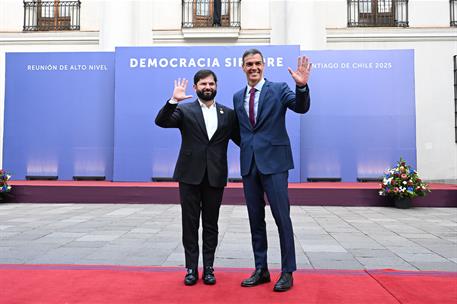 21/07/2025. Pedro Sánchez viaja a Chile. El presidente de Chile, Gabriel Boric, y el presidente del Gobierno, Pedro Sánchez, en el marco de ...