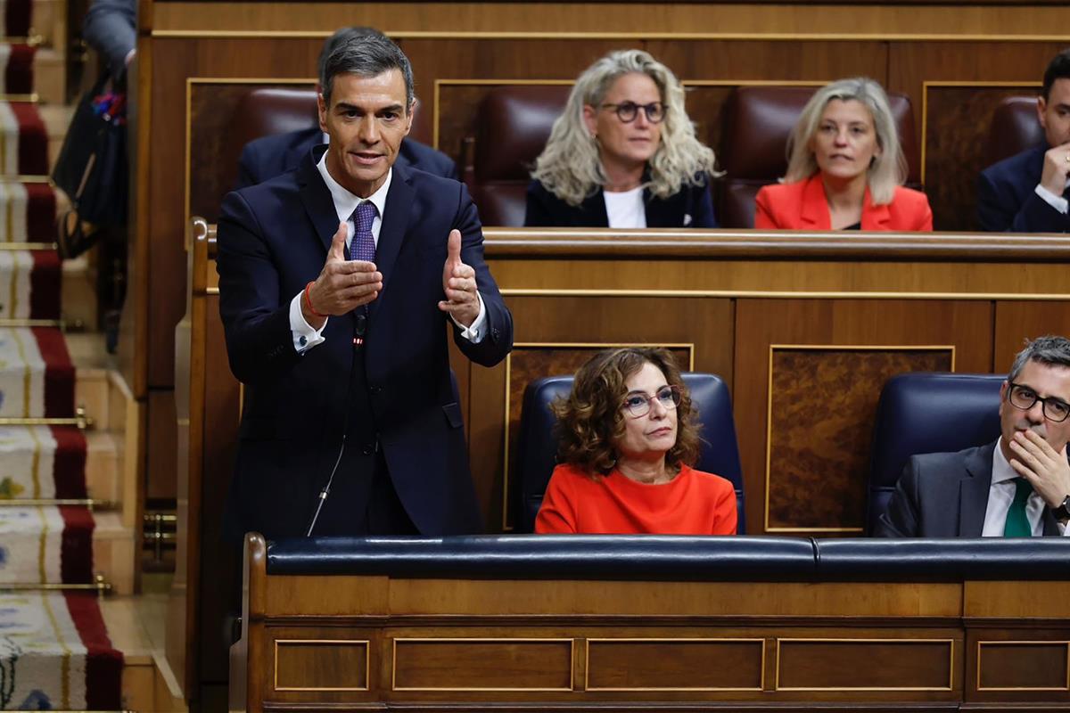 12/11/2025. Pedro Sánchez asiste a la sesión de control al Gobierno. El presidente del Gobierno, Pedro Sánchez, durante su intervención en l...