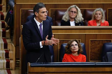 12/11/2025. Pedro Sánchez asiste a la sesión de control al Gobierno. El presidente del Gobierno, Pedro Sánchez, durante su intervención en l...