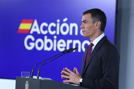 22/06/2025. Pedro S&#225;nchez comparece para informar del acuerdo con la OTAN para destinar el 2,1% del PIB en Defensa. El presidente del Gobier...