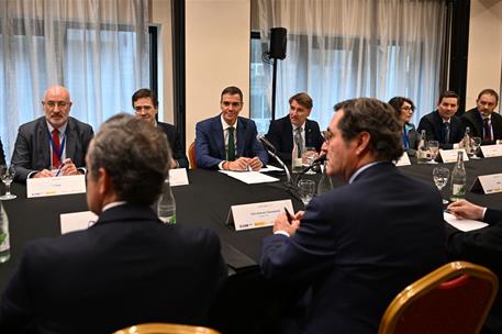 22/07/2025. Pedro Sánchez viaja a Uruguay. El presidente del Gobierno, Pedro Sánchez, durante su intervención en el encuentro mantenido con ...