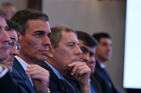 22/07/2025. Pedro S&#225;nchez viaja a Uruguay. Pedro S&#225;nchez durante el encuentro con empresarios espa&#241;oles.