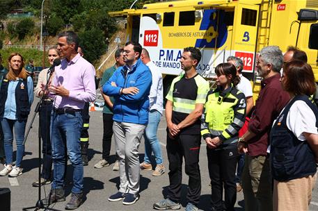 22/08/2025. El presidente del Gobierno viaja a la zona afectada por los incendios. El presidente del Gobierno, Pedro Sánchez, durante su com...