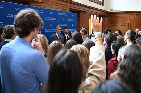 22/09/2025. Pedro Sánchez, en la Universidad de Columbia: "Las sociedades abiertas son el mejor antídoto contra el fanatismo". El jefe del E...