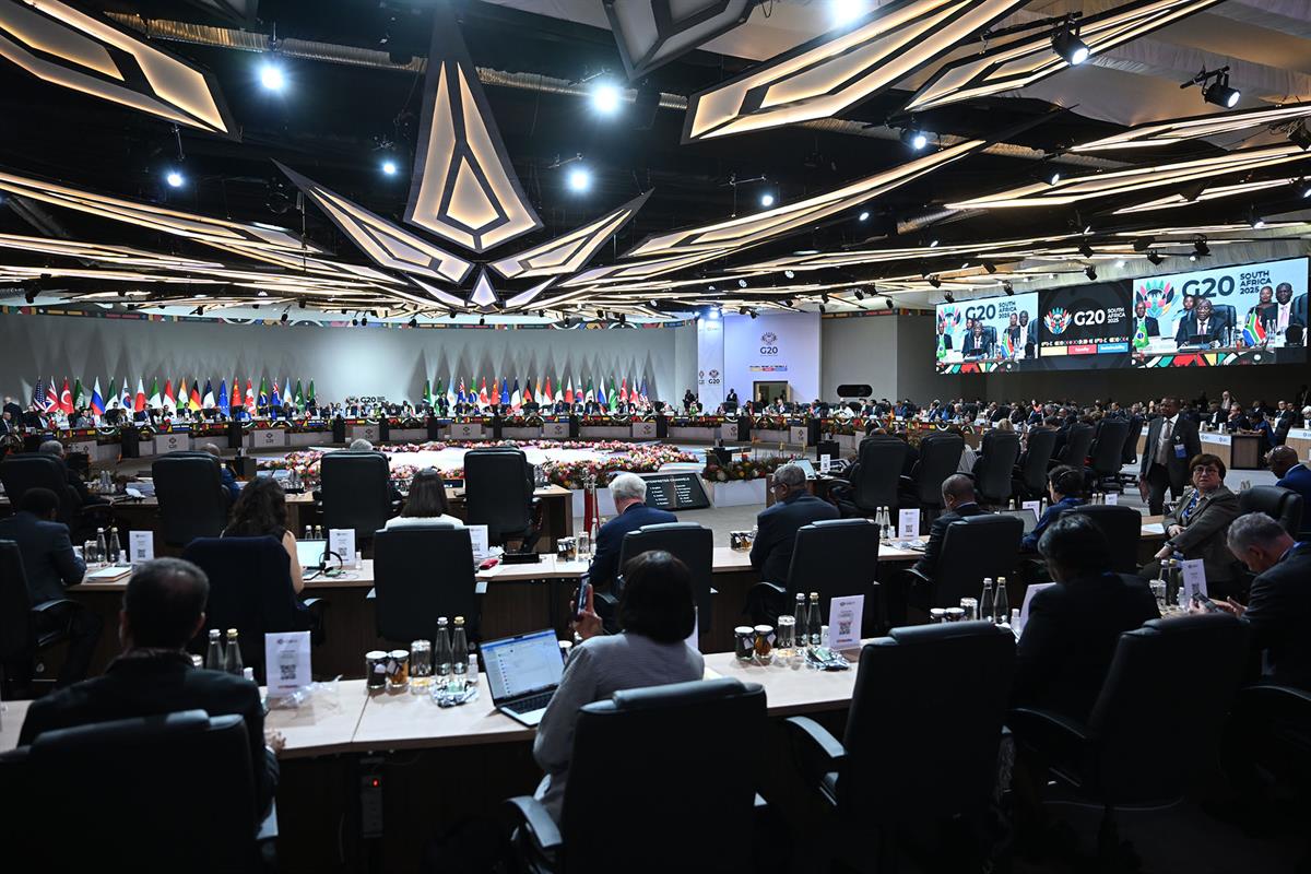 22/11/2025. Pedro Sánchez asiste a la Cumbre del G20 en Sudáfrica. Los líderes internacionales reunidos en la Cumbre del G20.