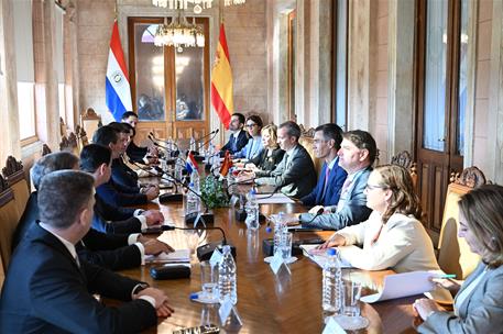 23/07/2025. Pedro S&#225;nchez viaja a Paraguay. El presidente del Gobierno, Pedro S&#225;nchez, y el presidente de Paraguay, Santiago Pe&#241;a, durante l...