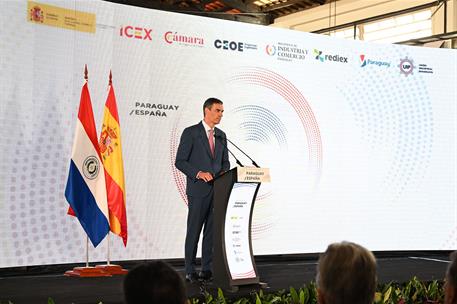 23/07/2025. Pedro Sánchez viaja a Paraguay. El presidente del Gobierno, Pedro Sánchez, interviene en el Encuentro Empresarial Paraguay - España