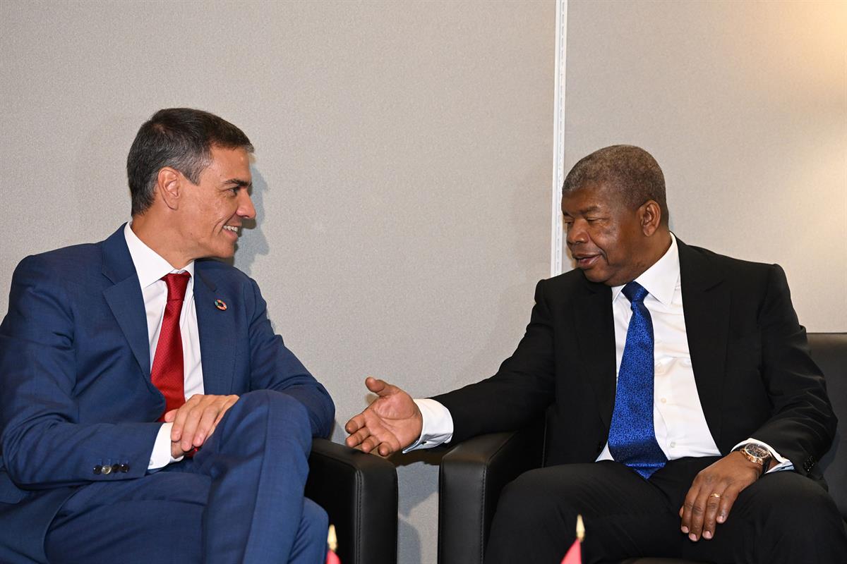 23/09/2025. Pedro Sánchez se reúne con el presidente de Angola. El presidente del Gobierno, Pedro Sánchez, y el presidente de la República d...