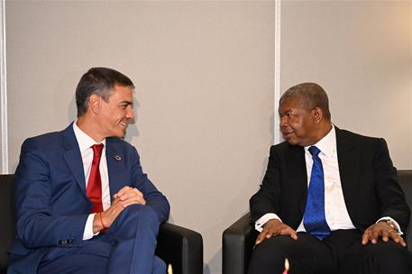 23/09/2025. Pedro Sánchez se reúne con el presidente de Angola. El presidente del Gobierno, Pedro Sánchez, y el presidente de la República d...